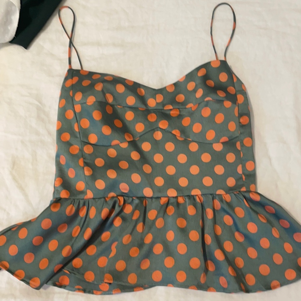 ZARA polka dot peplum top